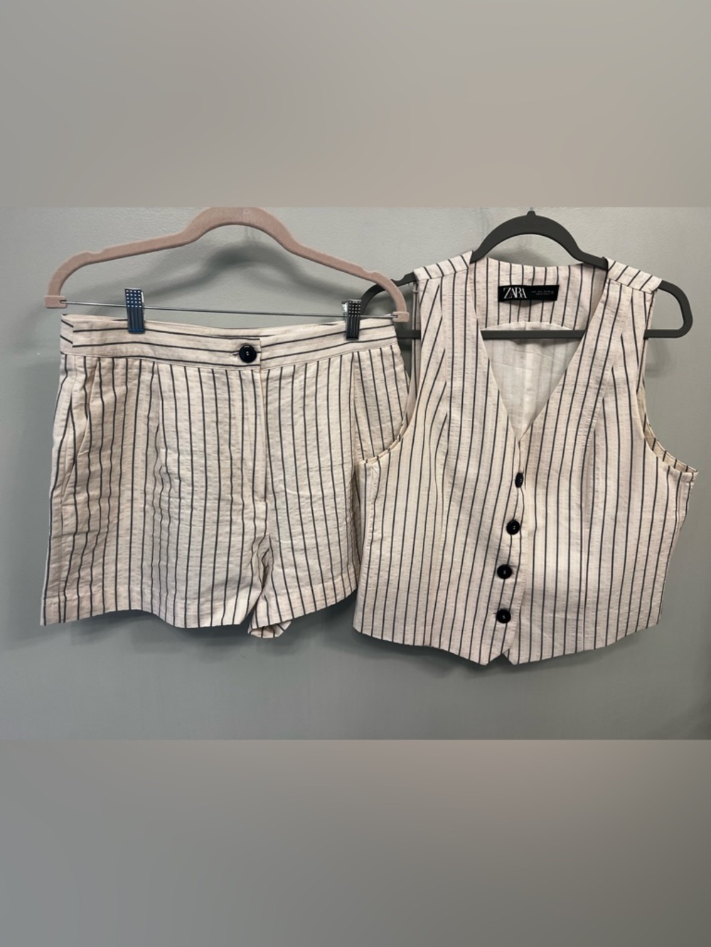 Zara Cotton 2-Piece Vest & Shorts Set | Size Large |‎ Shorts NWT